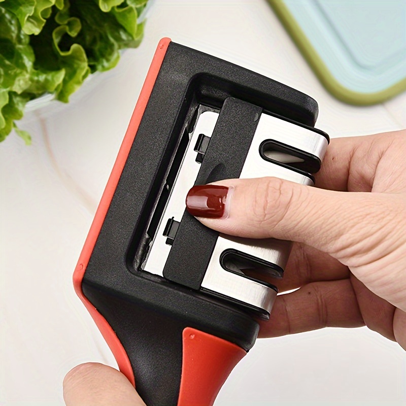 Handheld Knife Sharpener Multi-function 3 Stages Type Quick Sharpening Tool  With Non-slip Base Kitchen Knives Accessories Gadget