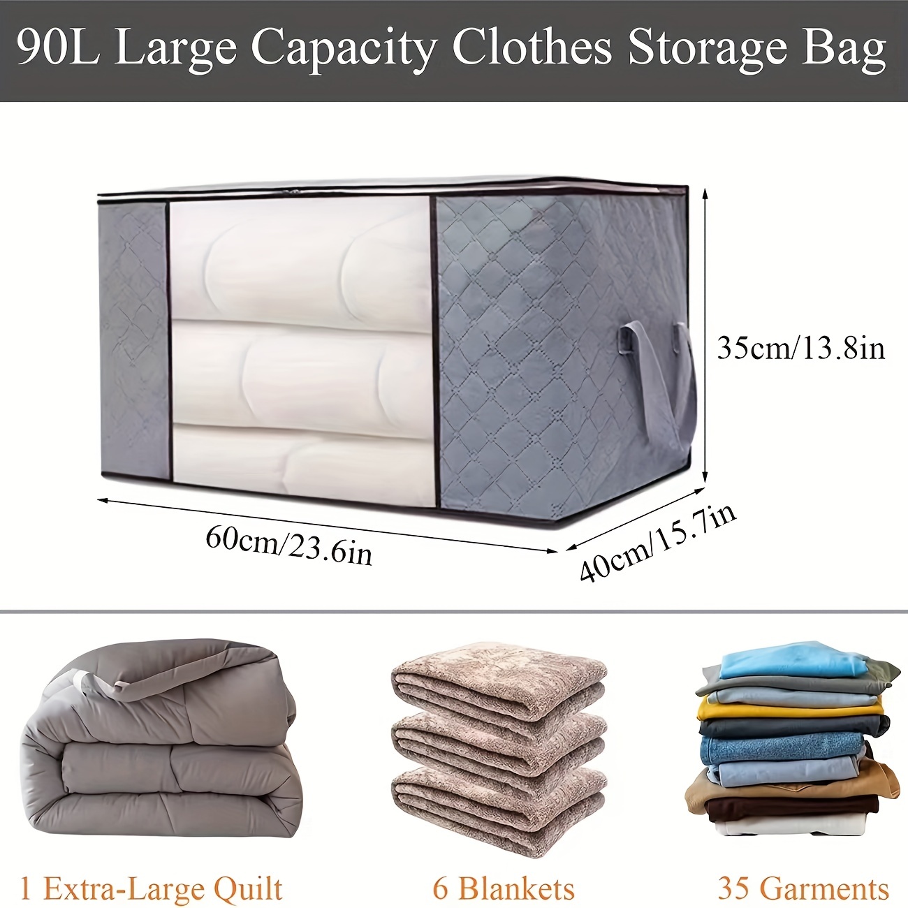 Large Capacity Storage Bag Dustproof Blanket Zipper - Temu