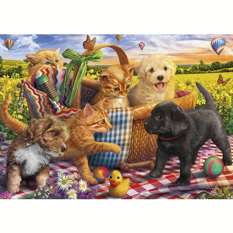 Animal Wooden Puzzles Dog And Cat Wooden Puzzle Unique Shape - Temu