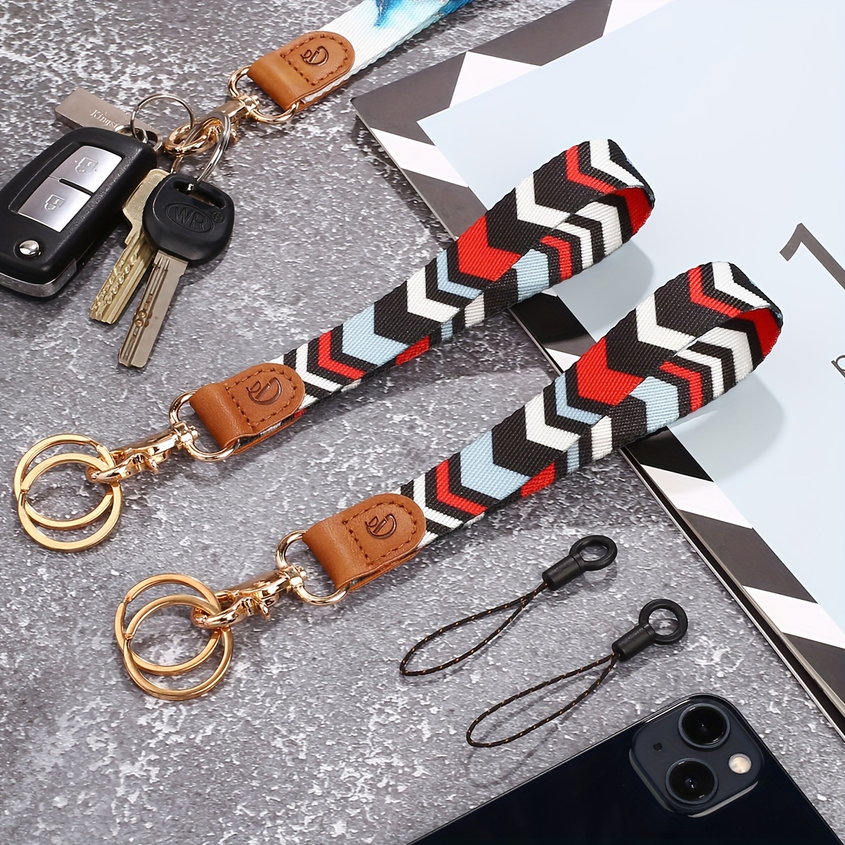 Hand Wrist Lanyard Key Chain, Cool Keychain Wristlet, Wristlet Strap with  Car Keychain, Leopard