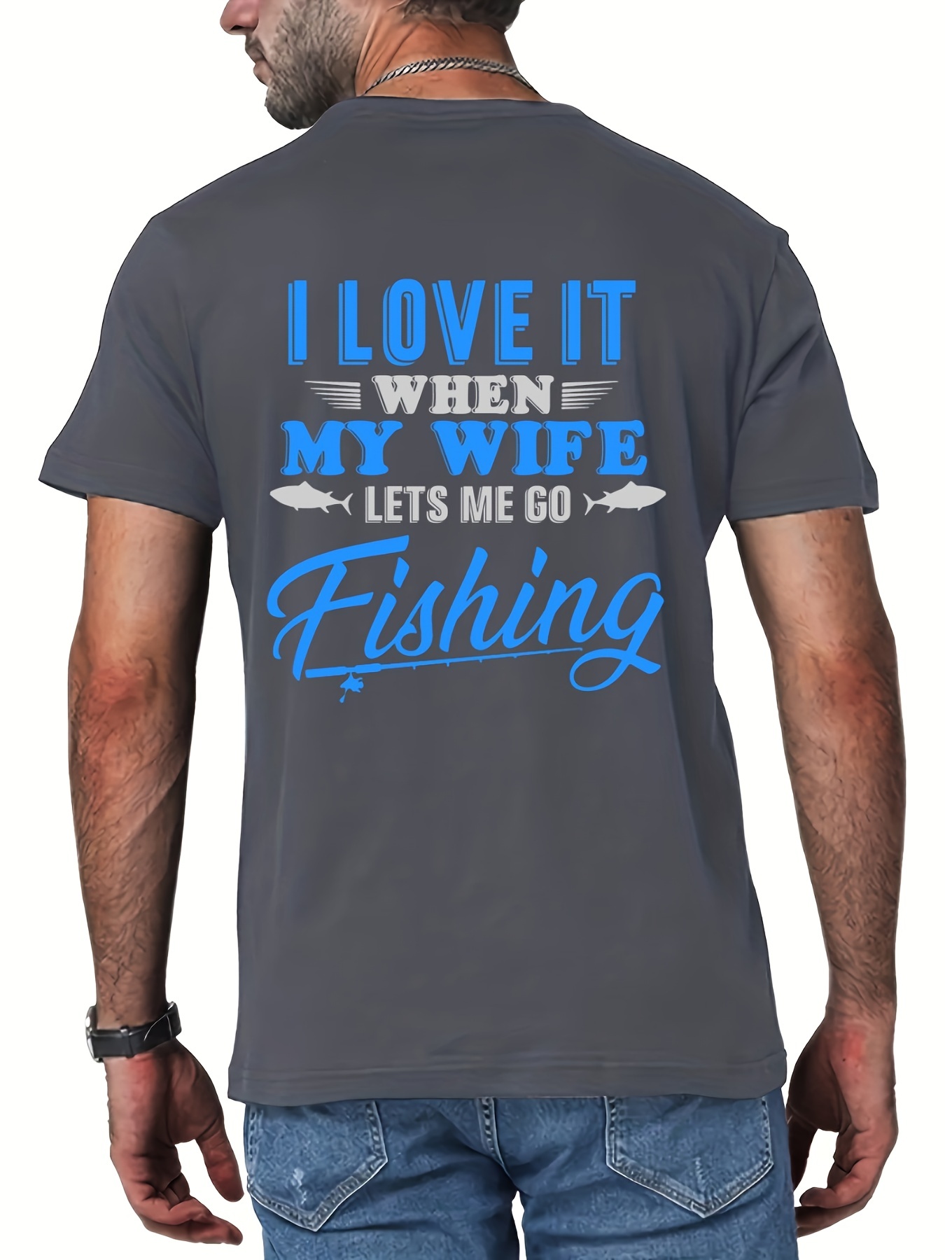 Plus Size Men's Letter fishing Graphic T shirts Casual - Temu Canada