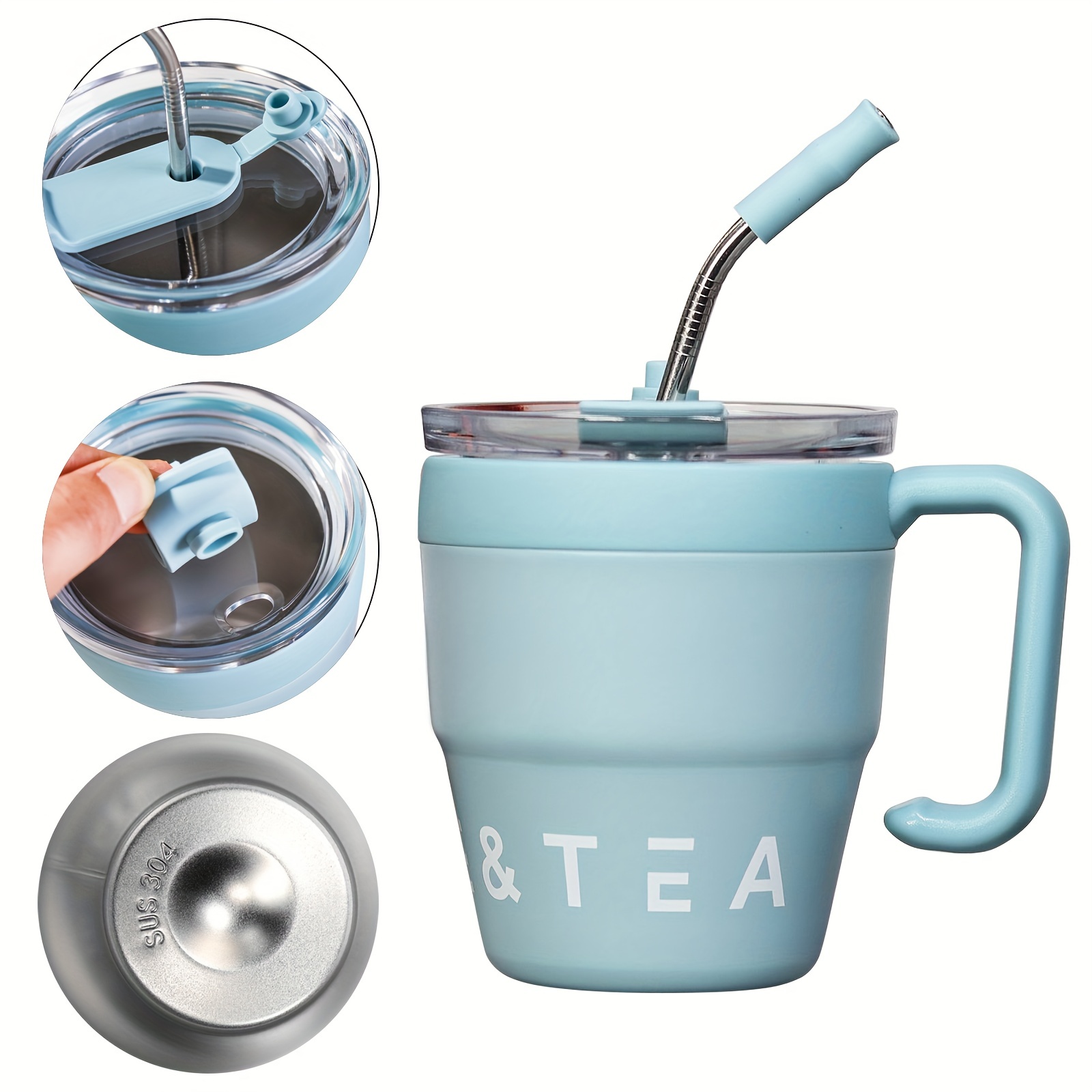 480ml Drinking Mug Handle Design Stainless Steel Water Tea Storage Bottle  Camping Outdoor Travel Drinkware Water Cup - Mugs - AliExpress