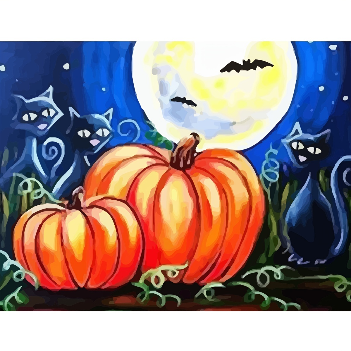 Pintura por números para adultos sem moldura, Halloween desenho fofo bruxa  menina pintura por números em tela DIY pintura acrílica para crianças  iniciantes, 40,64 cm x 50,8 cm