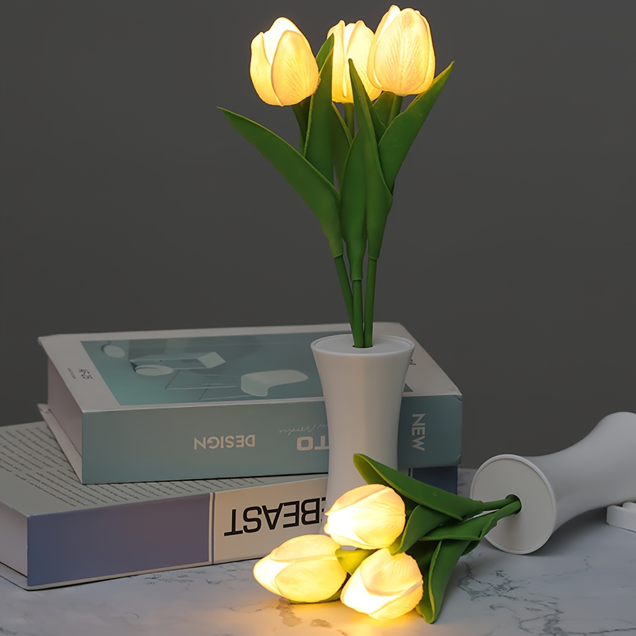 1pc Diy Tulip Night Light 9, 13, 16 Fleurs Tulipe, Fleurs Cadeaux