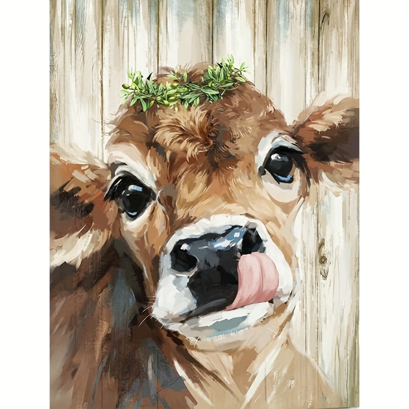 5d Diy Artificial Diamond Painting Cow Diamond Painting For - Temu