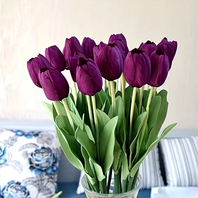 Purple Tulip Flower Bundle, Artificial Tulips & Flowers