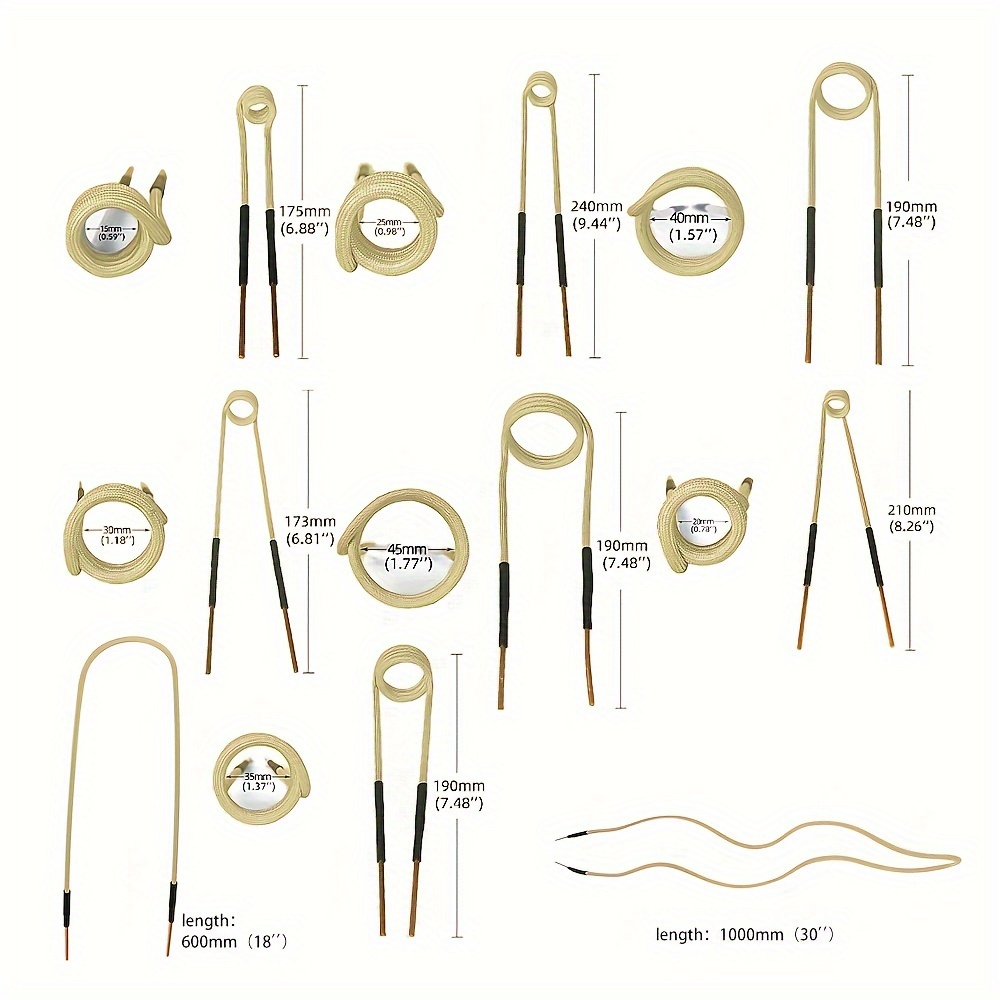 TEMU 9pcs Induction Essential Coil Kit - 9pcs Magnetic Induction Heater Coils For Rusty Bolt And Nut Removal, Machine Not Included In This Product