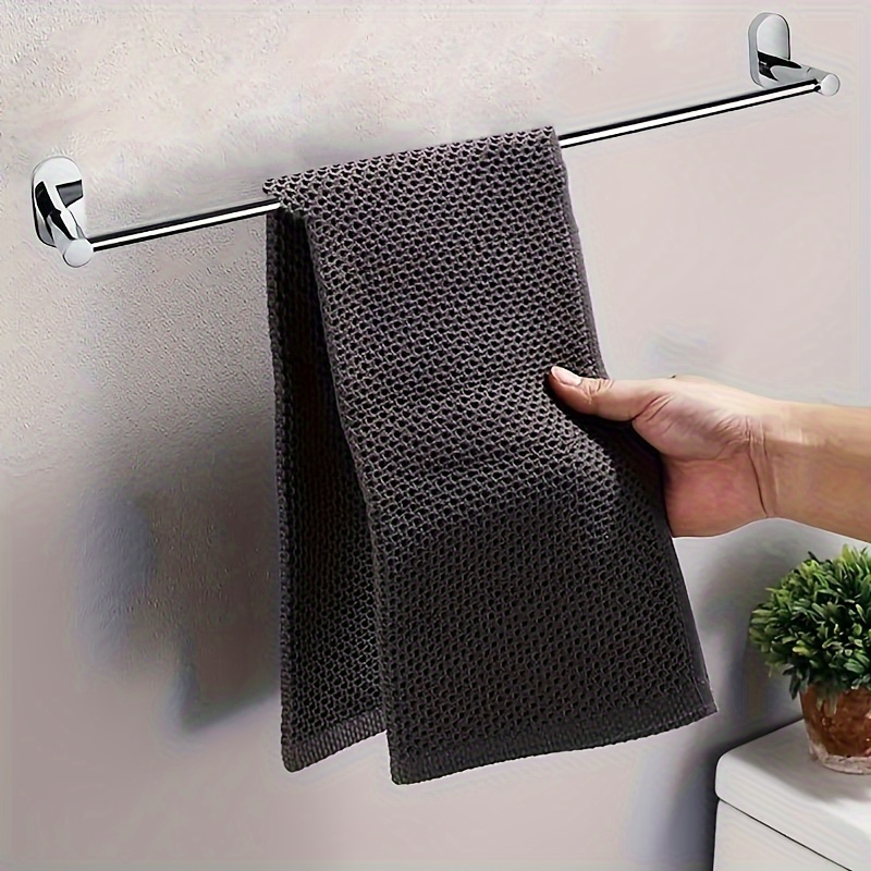 1pc Single Rod Towel Bar, Towel Rack For Bathroom, Wall Mounted Towel  Holder, Stainless Steel Bathroom Towel Hanger, Bathroom Accessories