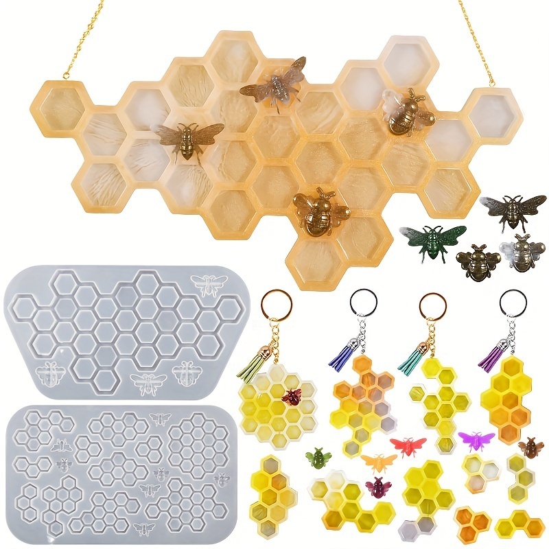 Brighten Up Your Kitchen With A Yellow Hexagon Honeycomb Bee - Temu