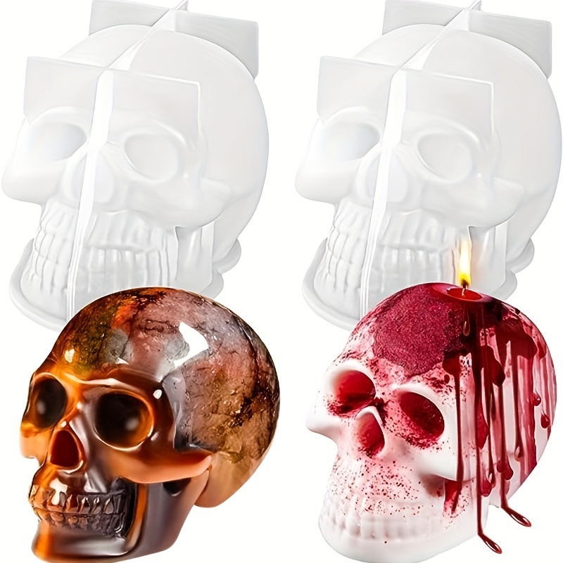 3d Skull Silicone Epoxy Resin Soap Mold Diy Skeleton Candle - Temu