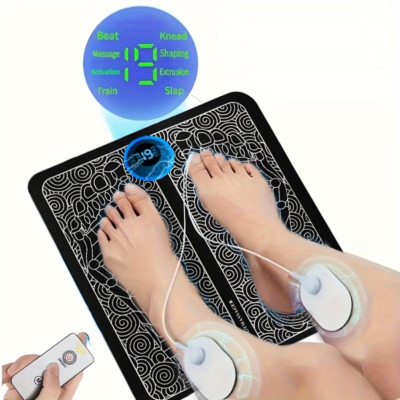Electric Ems Leg Foot Massager Pad With Electrode Patch Pain Relax Blood  Circulation Muscle Stimulation Acupoints Massage Mat