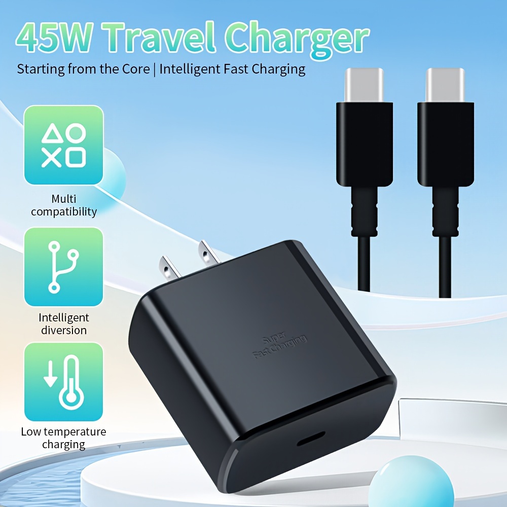 Acheter Chargeur de charge ultra rapide 45W PD pour Samsung Galaxy S20 S21  S22 S23 Ultra Note 20 10 Plus Câble USB Type C Charge rapide Chargeur haute  vitesse