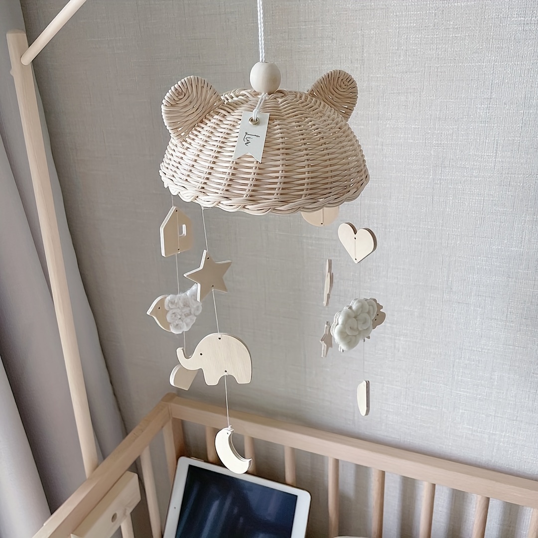 Carillons éoliens en bois pour lit de bébé, Mobile, cloche, hochet,  décoration de tente suspendue pour