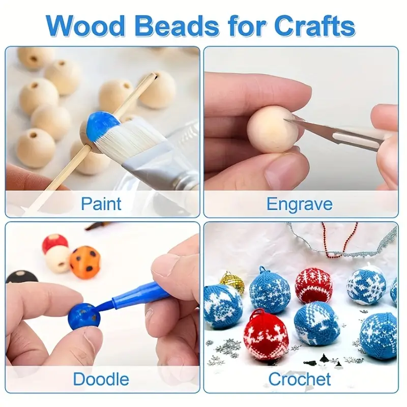 Wooden Handmade Diy Beads Bulk Round Loose Beads Log Color - Temu