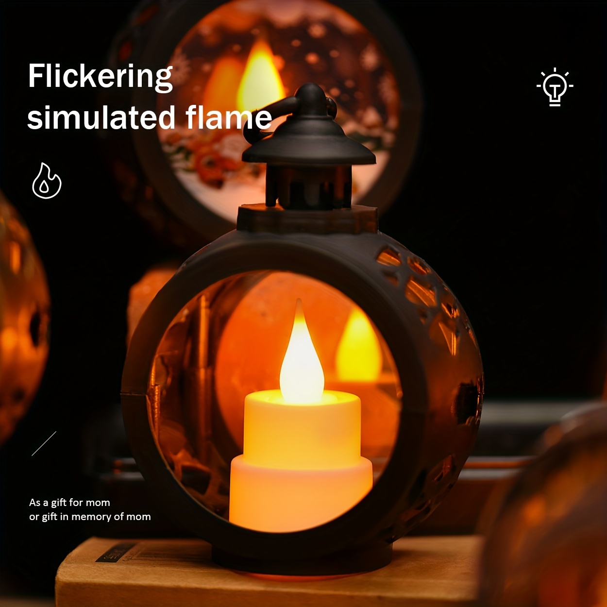 Led Mini Retro Simulation Candle Flame double Layer Square - Temu