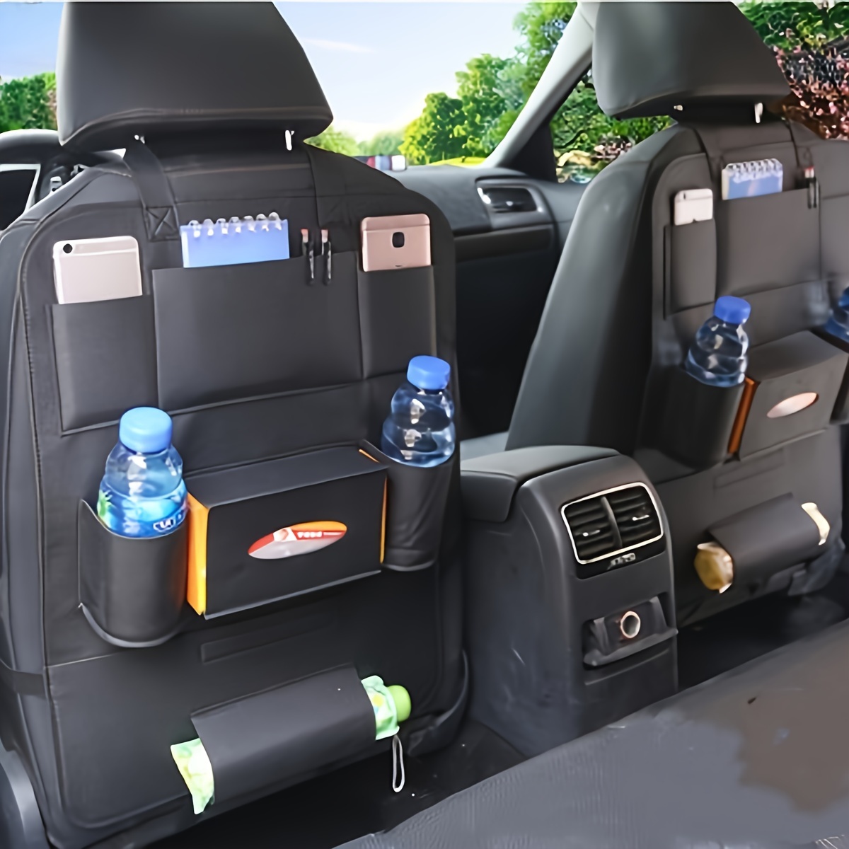 Sacs de rangement à fermeture éclair Sac de rangement de siège arrière de  voiture imperméable à l'eau et durable sac de rangement de siège d'auto  Kick Pad Multi Pocket Sac de rangement