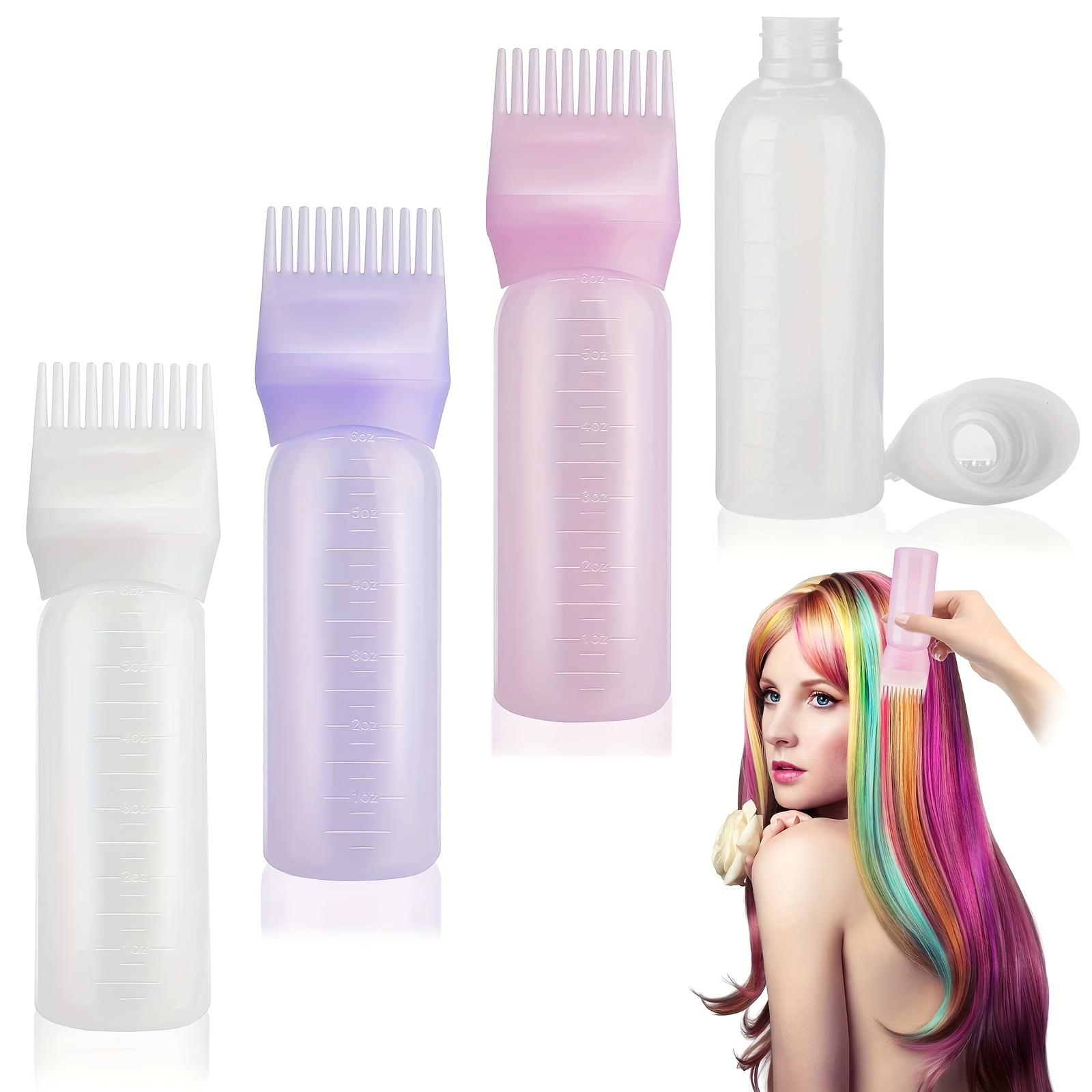 Root Comb Applicator Bottle, Hair Color Applicator Bottles With Comb And  Graduated Scale Hair Dye Bottle For Hair Oil Salon Care - Temu