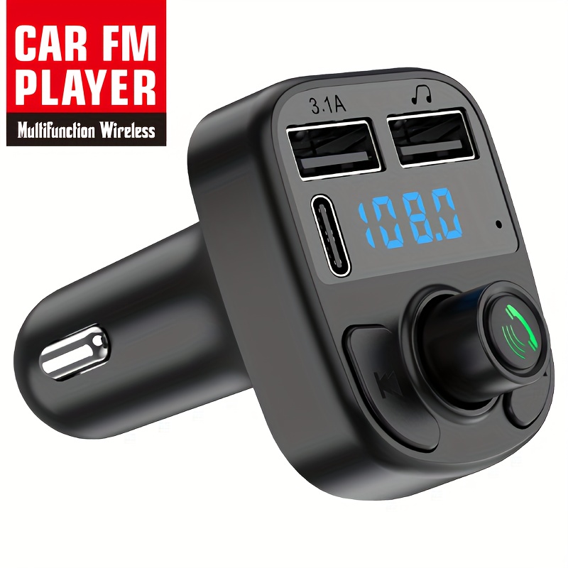 Car Bluetooth Fm Transmitter Wireless Radio Adapter With Microphone 2 Usb  Charging, Universal Charger,mp3 Music Player