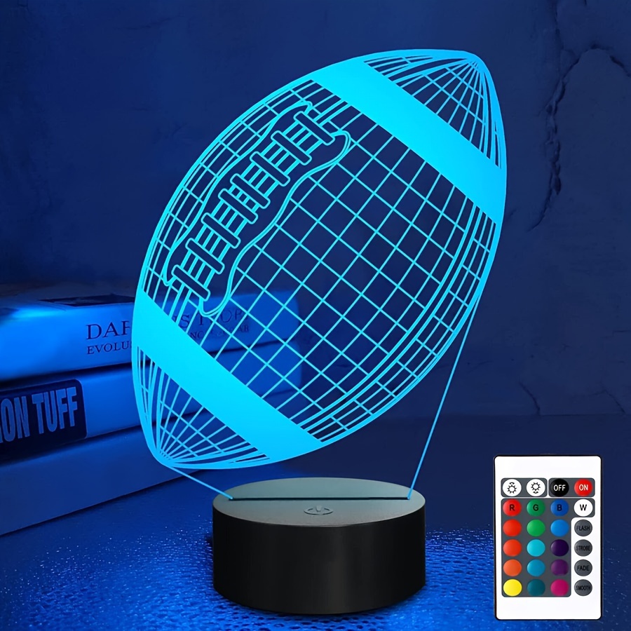 Lámpara de mesa de luz LED colorida de visión 3D con forma de