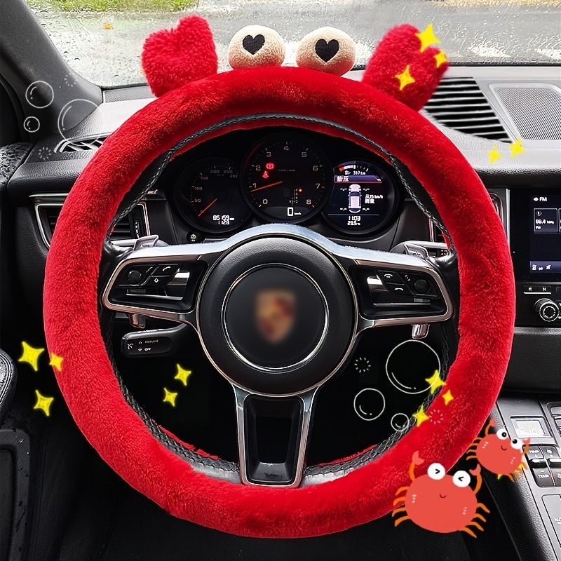Cartoon Plush Car Steering Wheel Cover Winter Warm Car Steering Wheel  Protector Car Decor Accessaries | Shop The Latest Trends | Temu