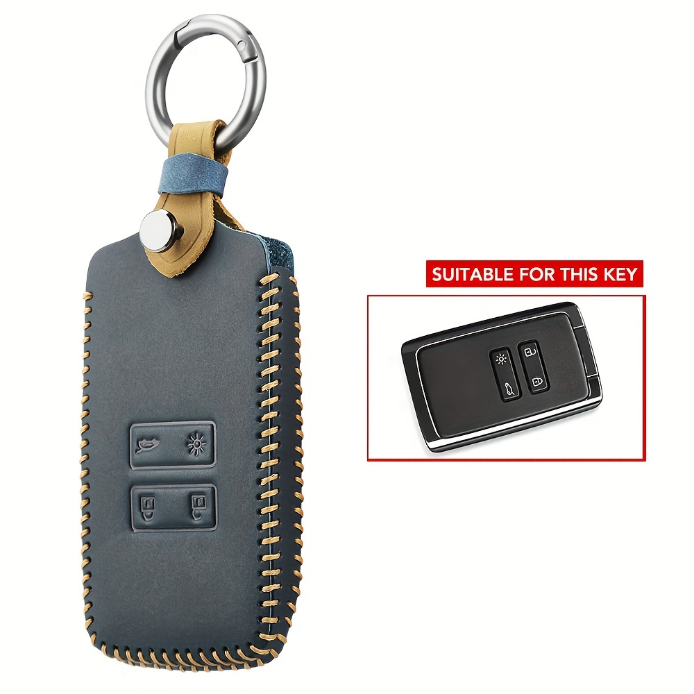 Leather Remote Key Case Cover Shell Fob For Renault Megane Koleos  KadjarTalisman