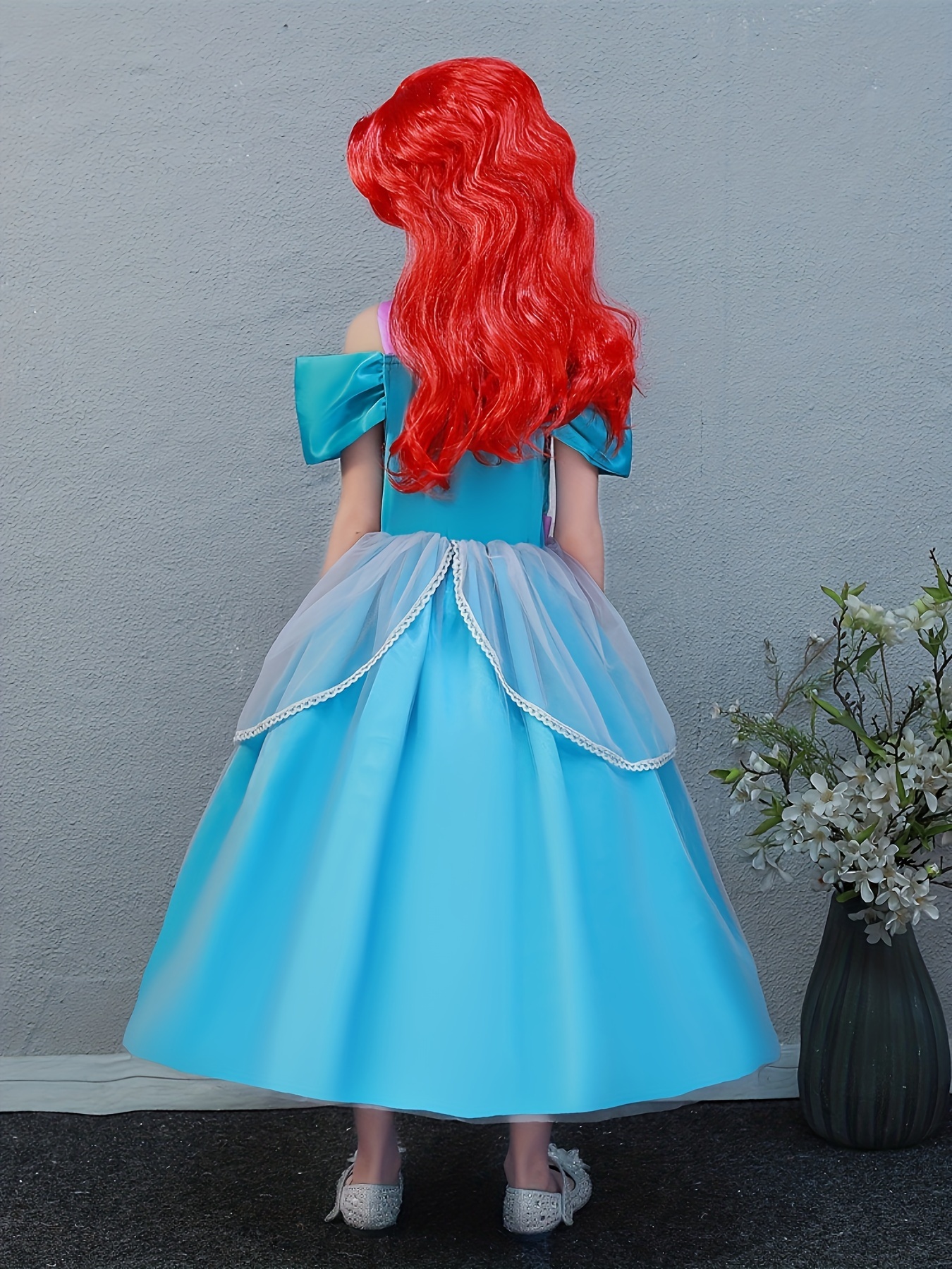 Girls Elegant Mermaid Princess Cosplay Dress Wig Halloween - Temu