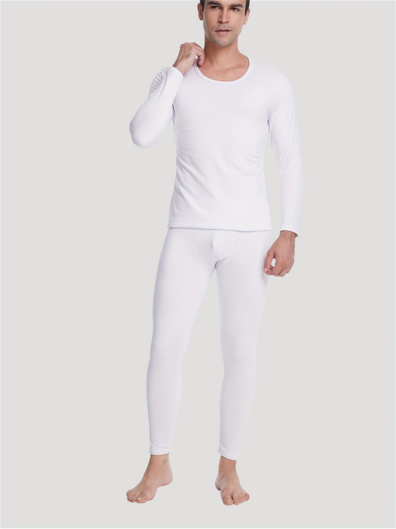 Men's Long John Thermal Underwear Base Layer Sets - Temu Canada