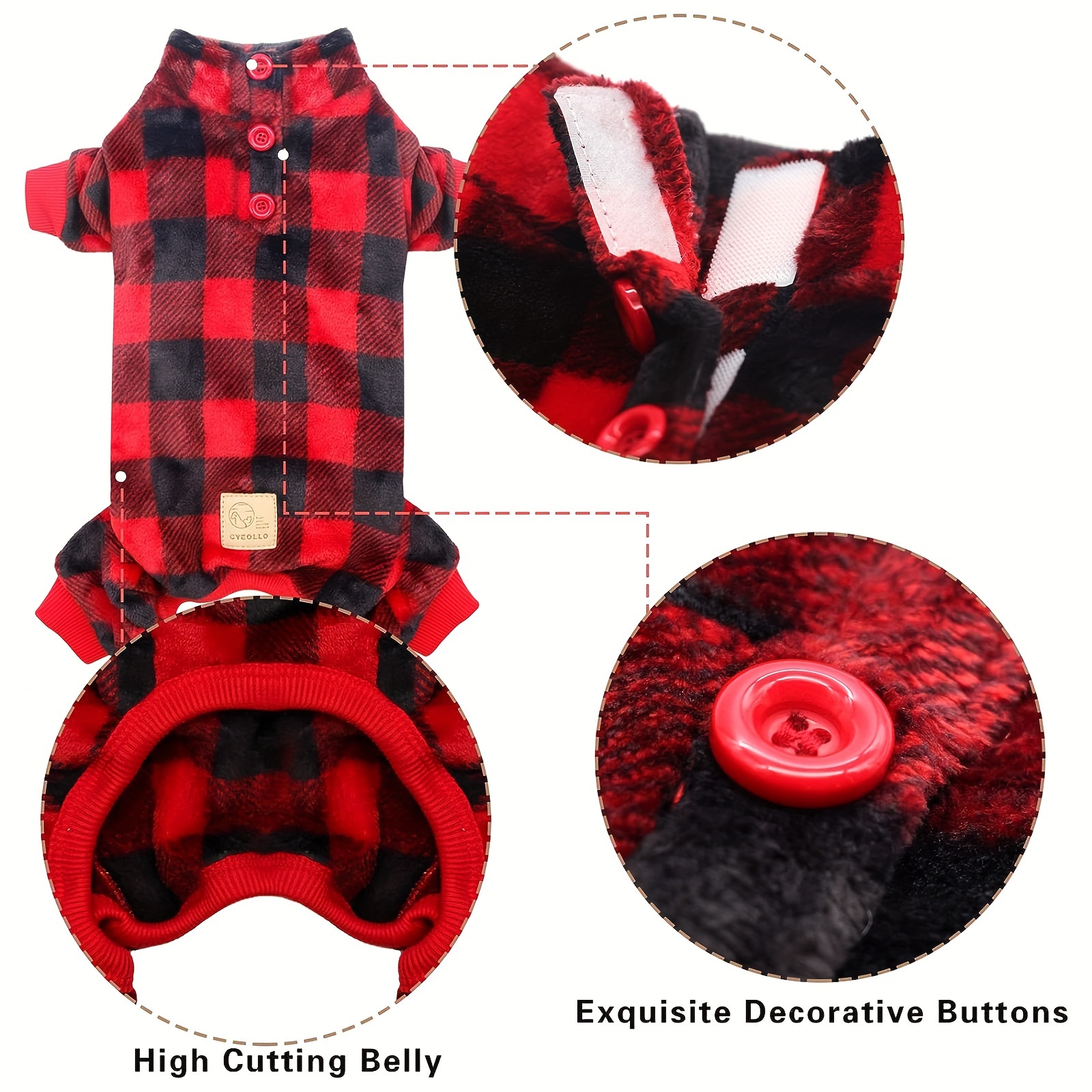 christmas dog pajamas red dog jumpsuit festival dog Temu