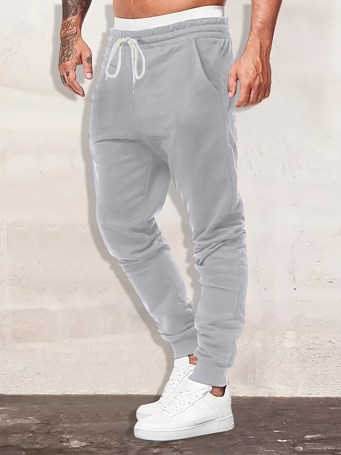Men's Casual Fashion Textured Joggers Solid Sweatpants Slim - Temu Canada