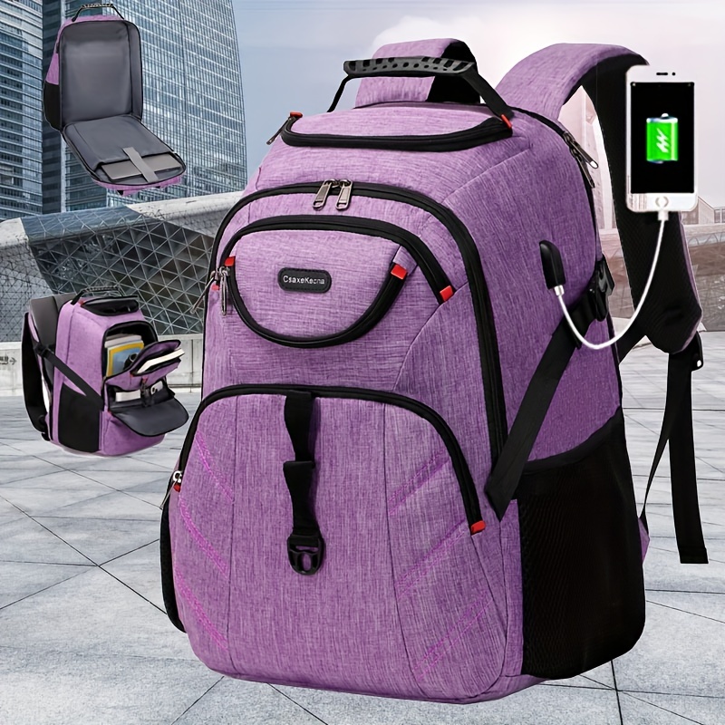 Laptop Backpack With Usb Charging Port Multifunctional Travel Bag For Men  Travel Bag Waterproof Shockproof Bag Large Capacity Backpack School Bag -  Temu