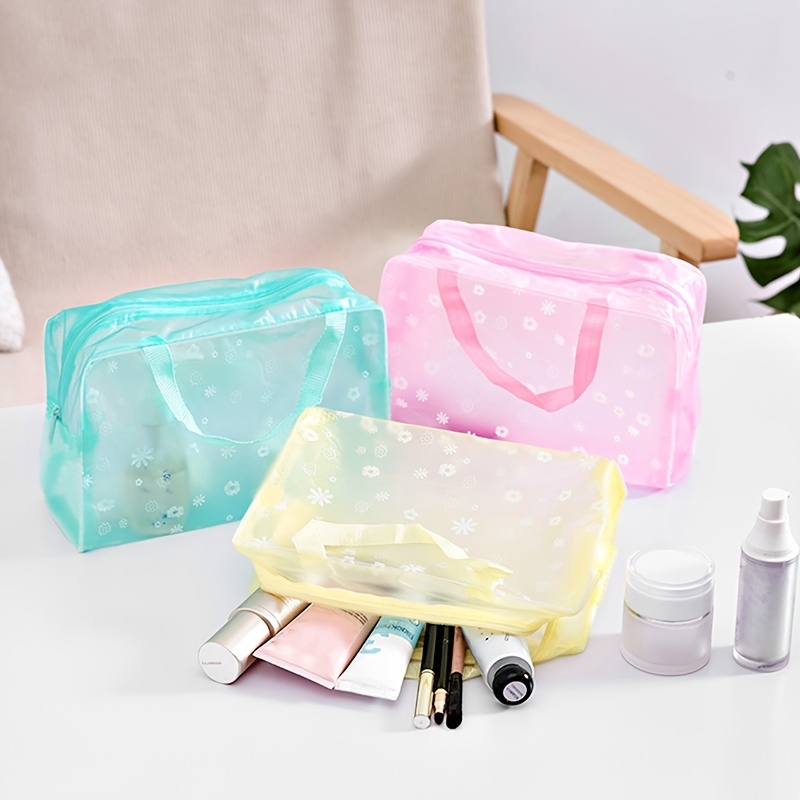 Cute Toiletry Bag Storage Bag, Portable Soft Sponge Flower Large Capacity  Portable Cosmetic Bag - Temu