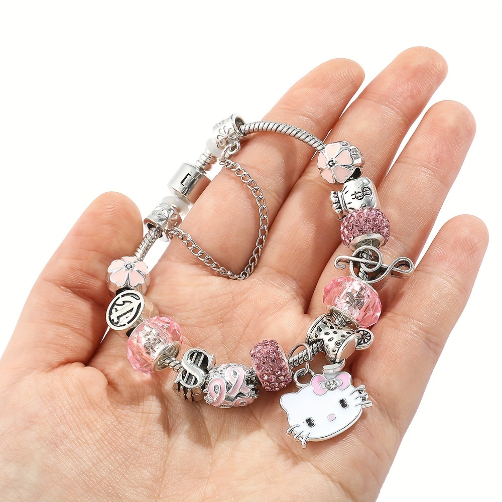 1pc Hello Kitty Charms Beads Bracelet/Bangle, Cute Accessories For Girls