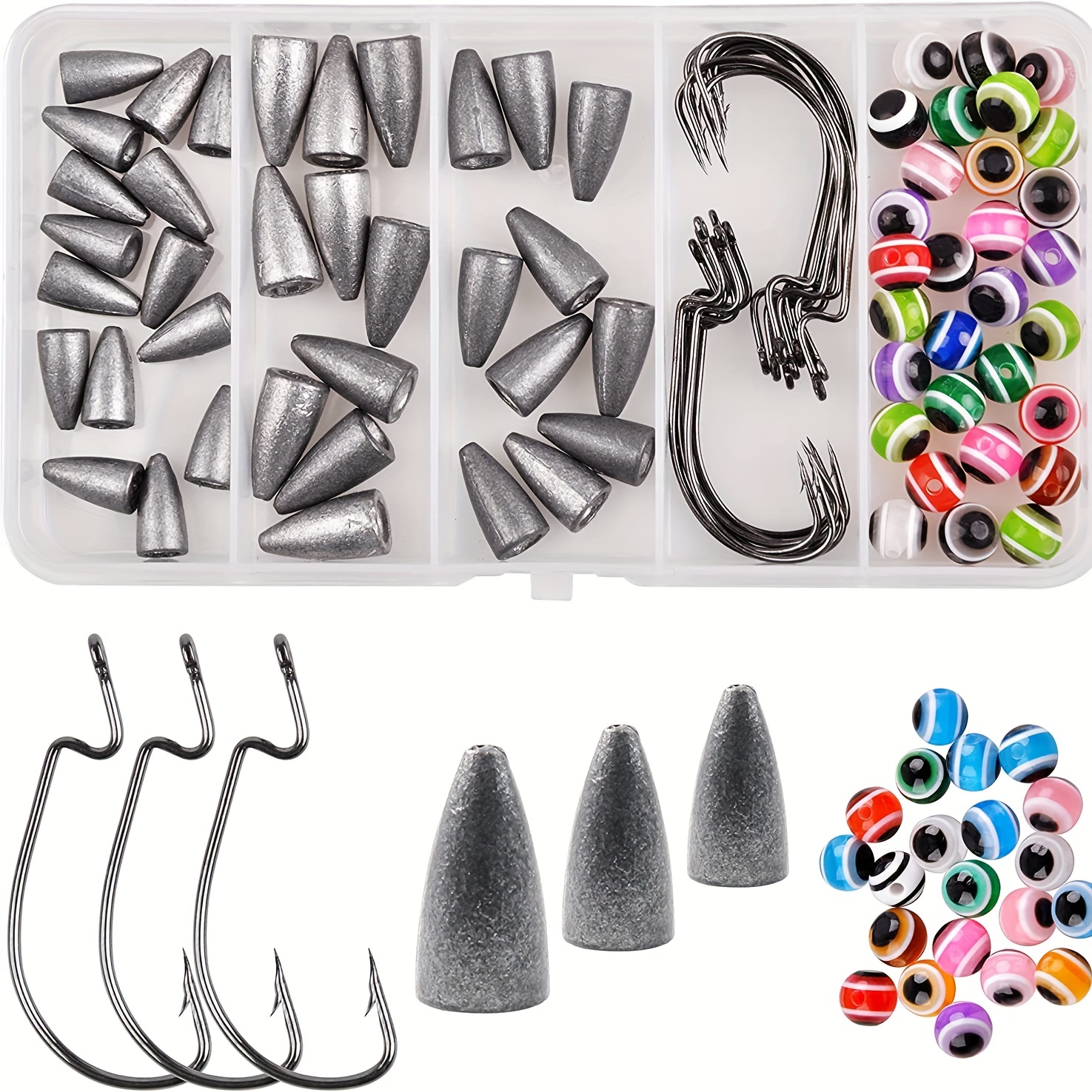 Complete Fishing Kit: Weights Sinkers Lures Beads Perfect - Temu Sweden