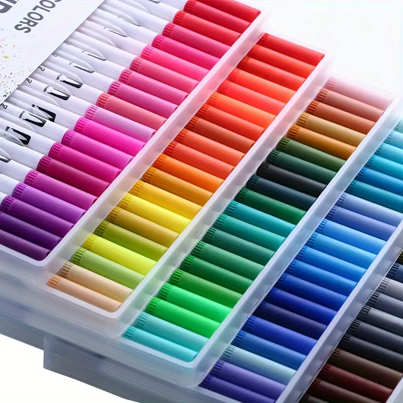 Dual Tip Brush Art Marker Pens 60 Colors Watercolor - Temu