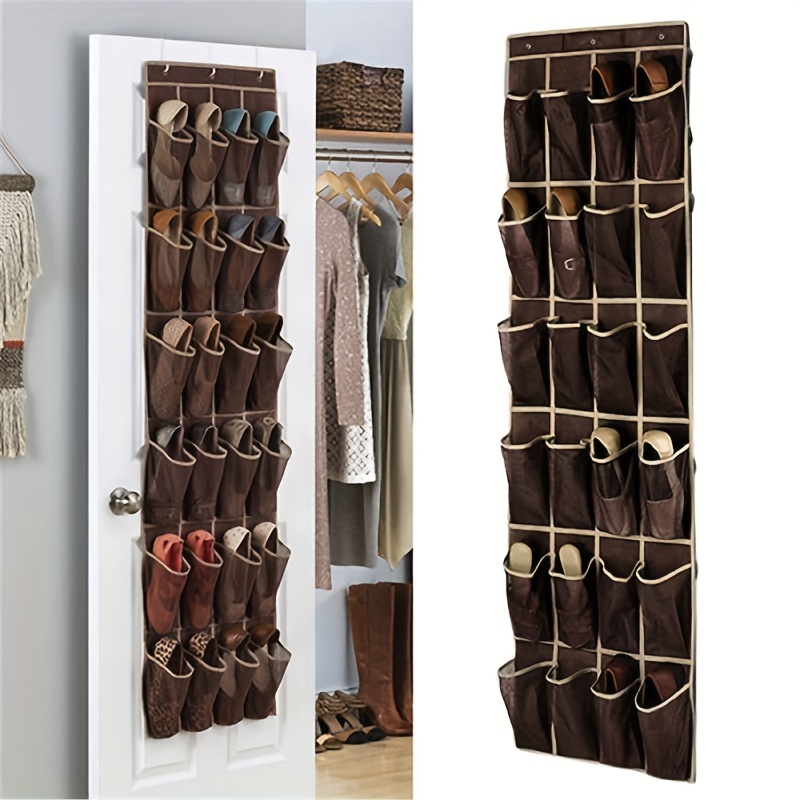 Over The Door Shoe Rack With 28 Large Mesh Pockets Hanging - Temu