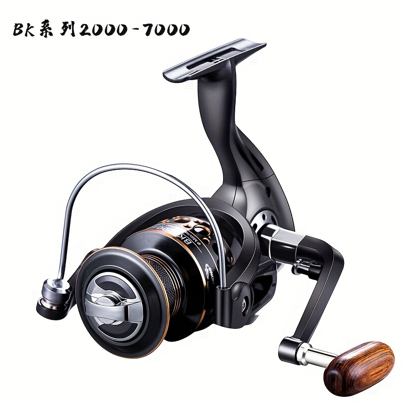 full metal fishing reel spinning reel with wooden handle for salt water fresh water fishing suitable for spinning rod