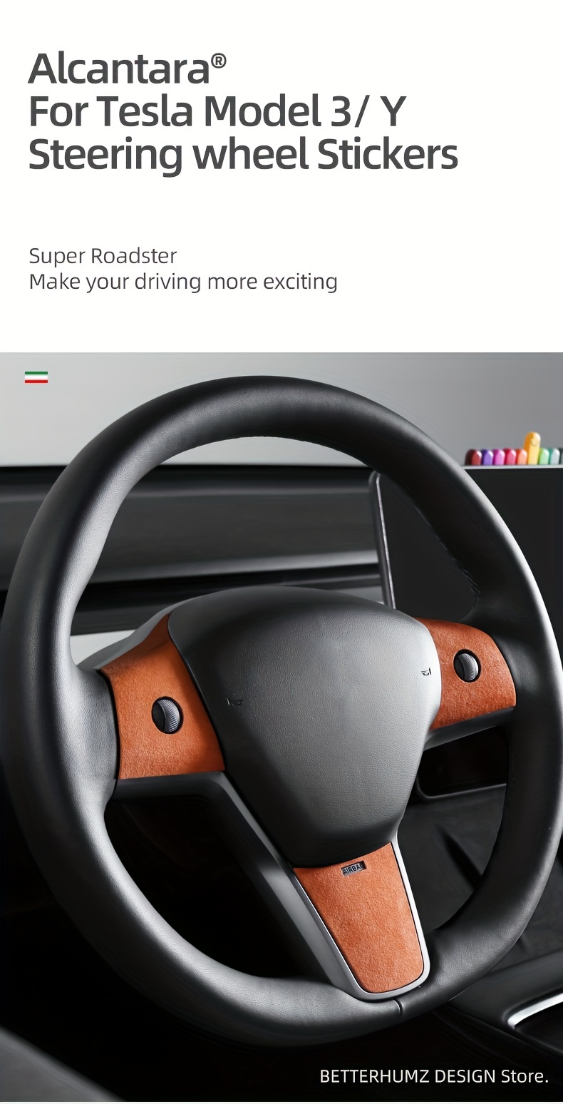 Alcantara Model 3 Y 2019 2023 Car Steering Wheel - Temu
