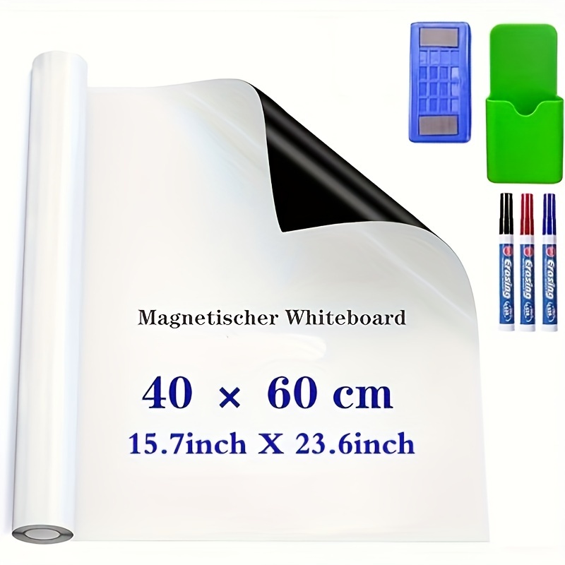 Rouleau De Papier Tableau Blanc Magnétique, 60x120cm Auto-adhésif, Feuilles  De Tableau Blanc Collantes Sur Le Mur, Autocollant De Tableau Blanc Effaça