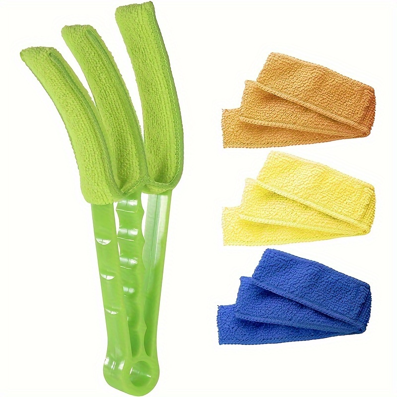 2pcs/set Seven Fingers, Handheld Cleaning Brush For Window Blinds,  Curtains, Air Conditioners, Random Color