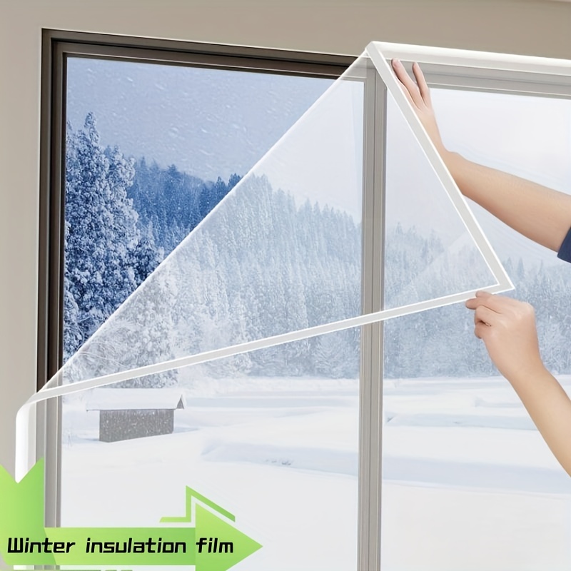 Window Insulation Kit, Home Thermal Winter Window Insulation Kit,  Transparent Keep Warm Seal Plastic Window Film, Cold Protection, for