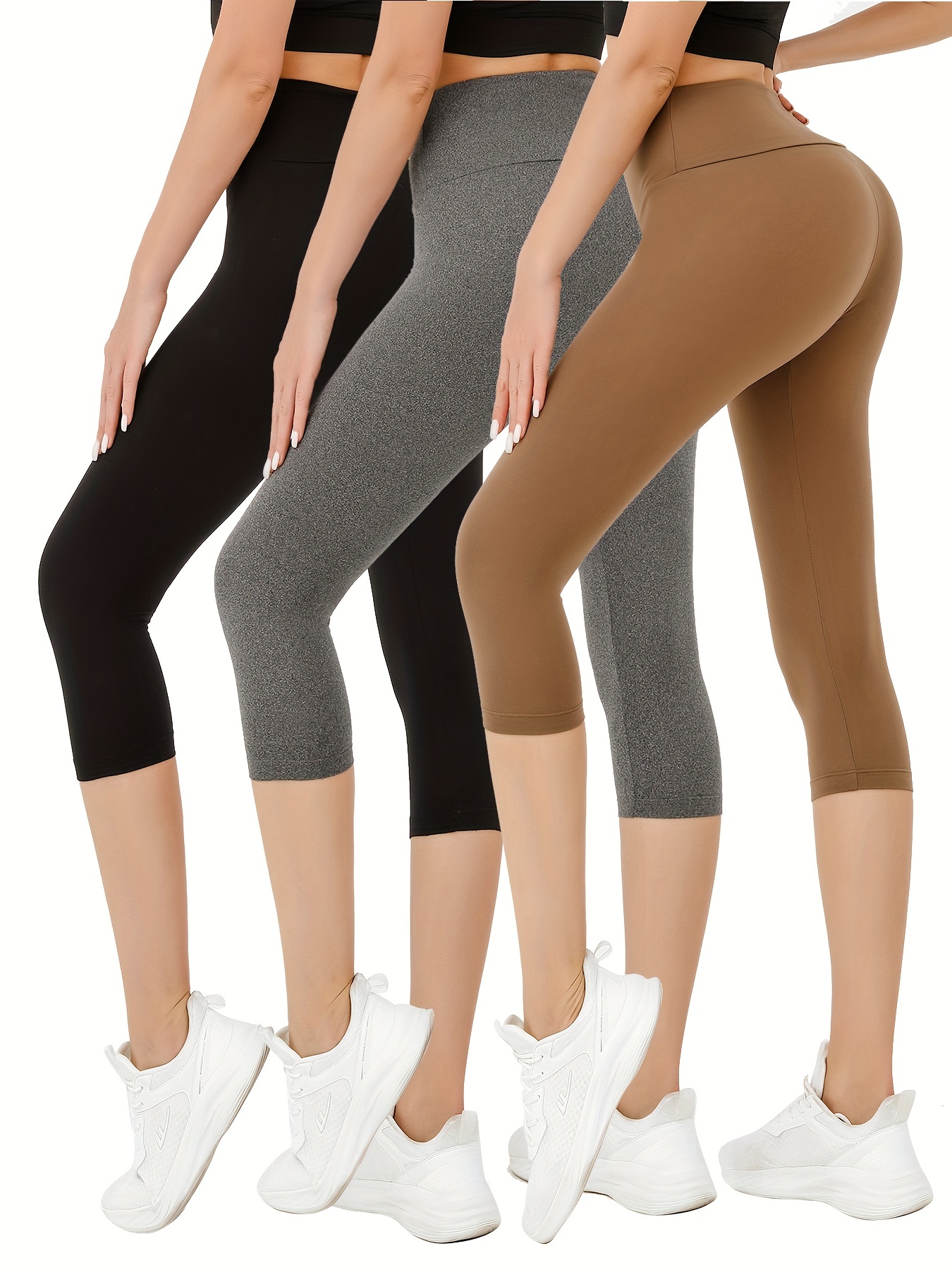 KINPLE Capri Leggings for Women - High Waisted Capris Soft Tummy Control  Yoga Pants Workout Tights