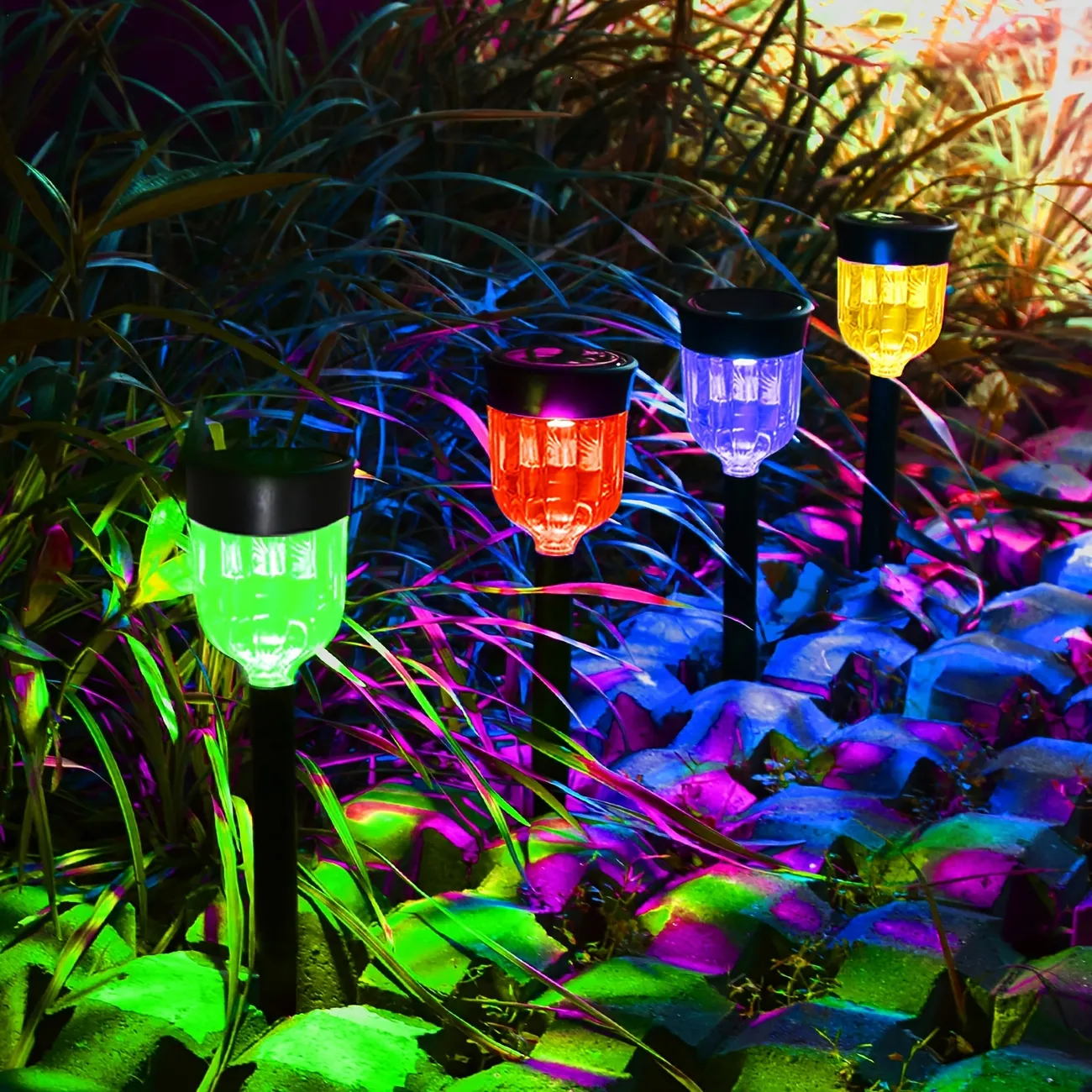 Color Changing Solar Lights, Outdoor Decorative Auto On/off Garden Lights  Temu