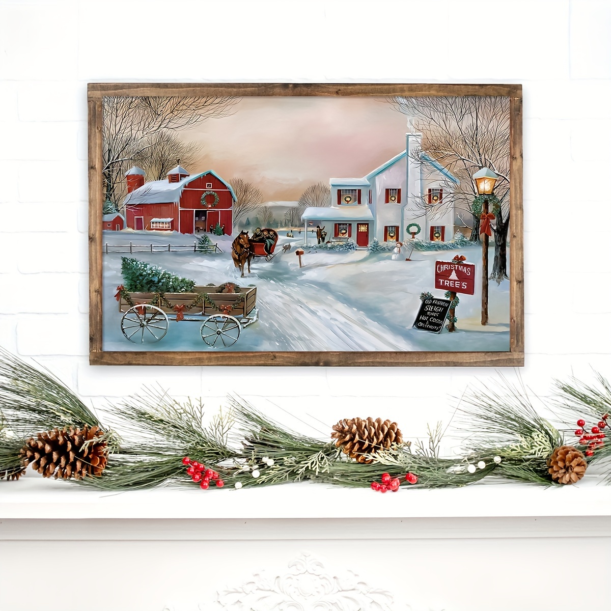 Canvas Poster, Retro Art, Renditions Gallery Christmas Tree Farm Wall