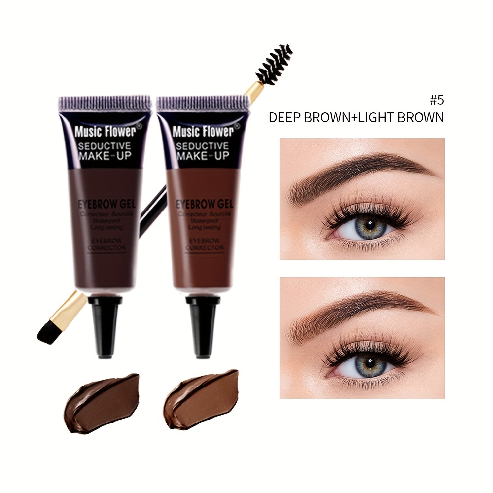 2-in-1 Waterproof Eyebrow Dye Cream Long Lasting Smudge Proof Tint Set