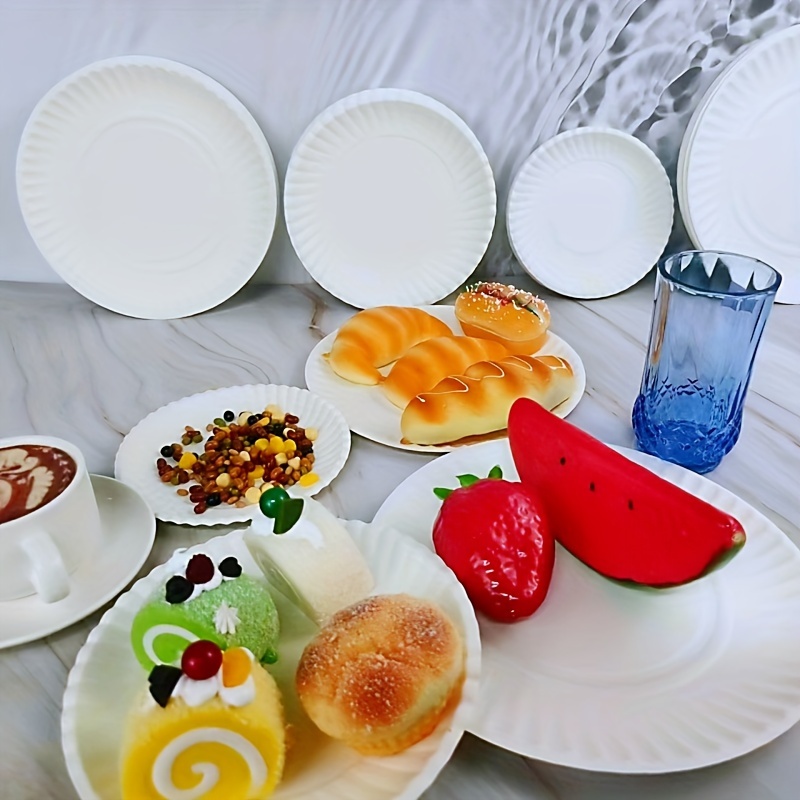 Disposable Thickened Paper Plates Disposable Bulk Paper - Temu