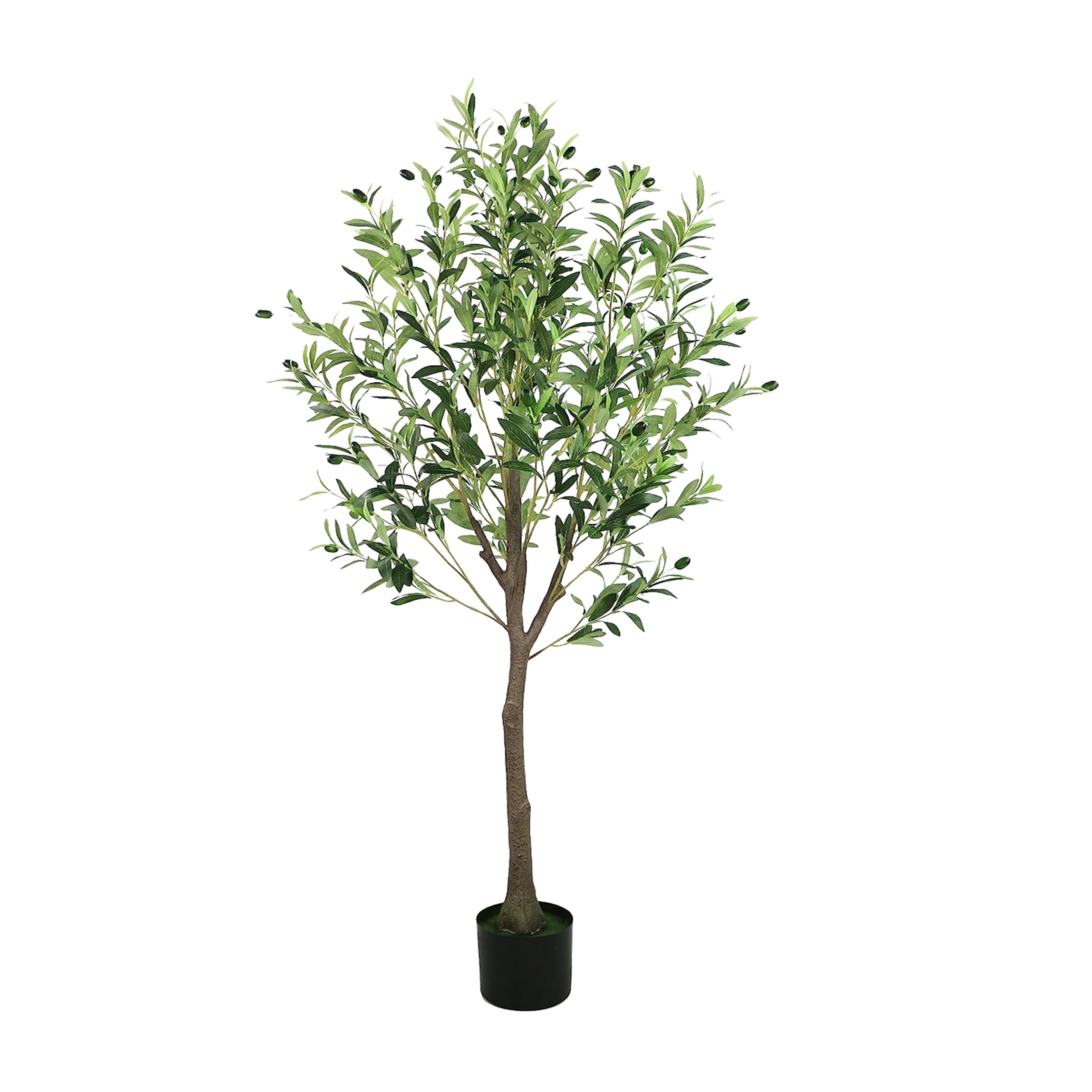 Crosofmi - Olivo artificial en maceta, 5 pies de alto, árbol de seda,  planta topiaria, moderna, perfecto para interiores, decoración, exterior,  casa