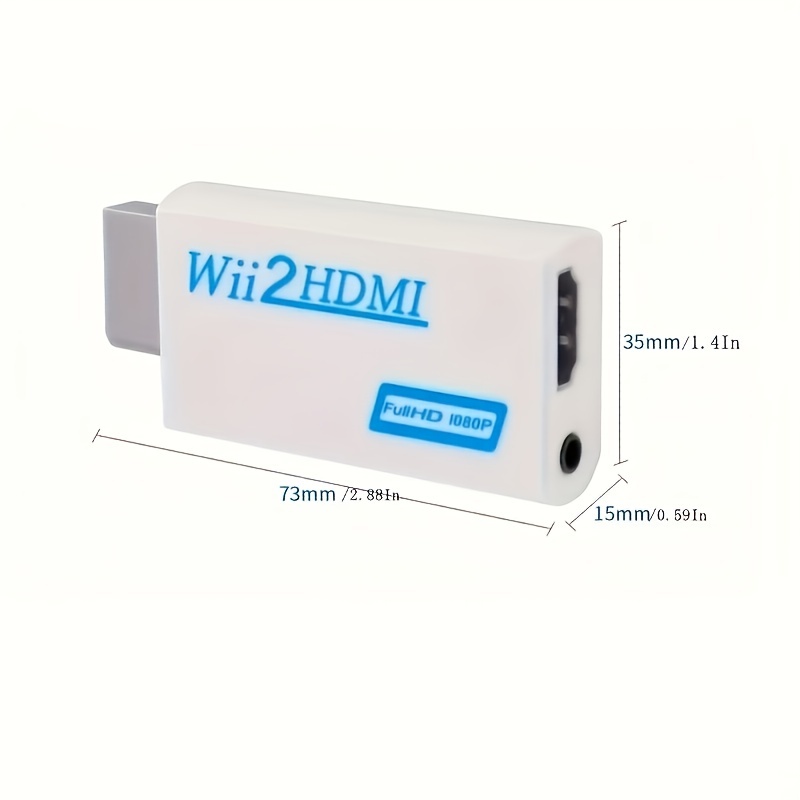 Adaptateur/Convertiseur HDMI 3.5mm Audio Full HD pour Wii - Blanc