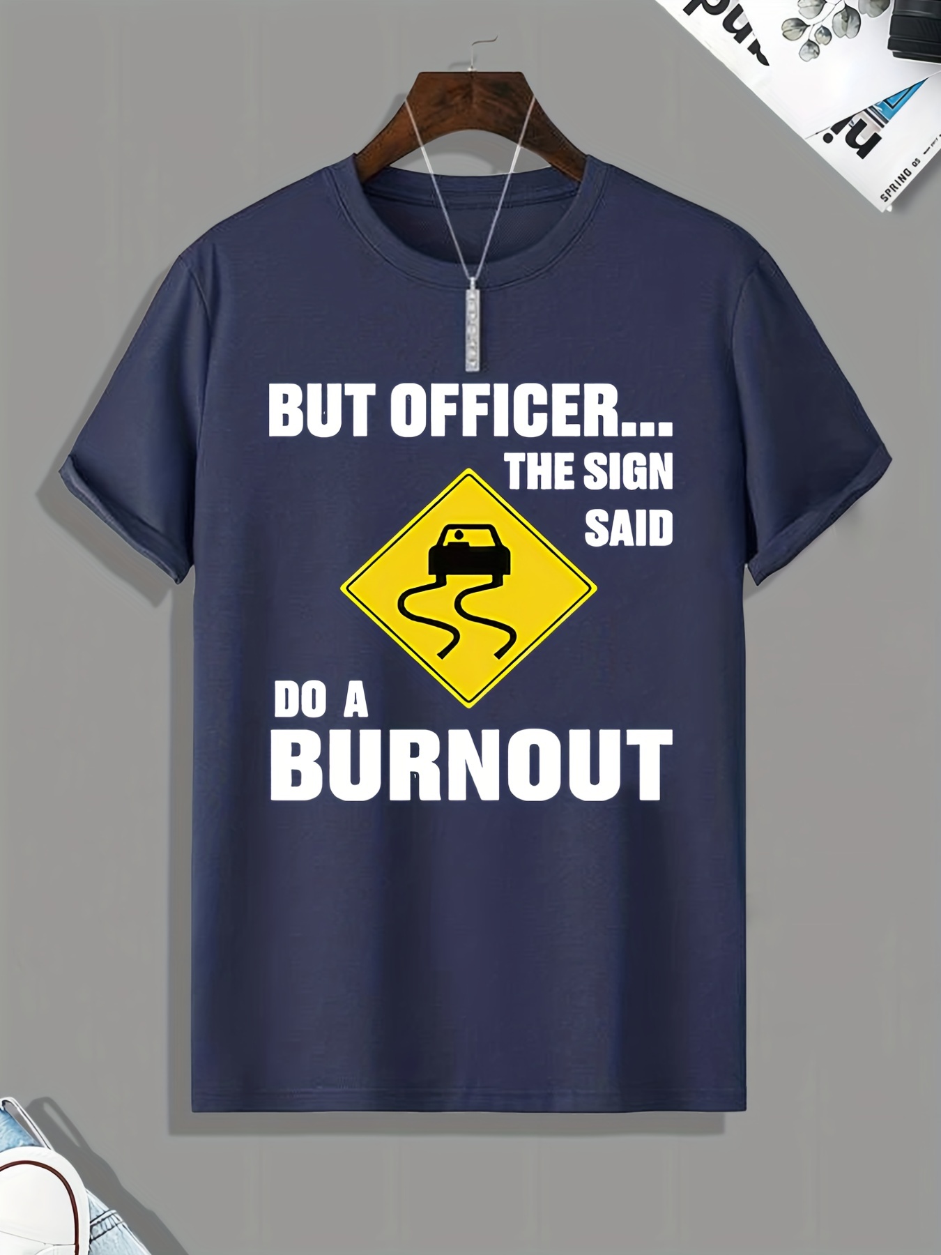 Officer Sign Said A Burnout Print Men's Funny Casual Short - Temu