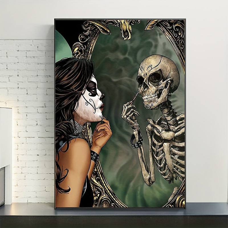 Flower Skull Halloween Diy Diamond Paintings For Adults - Temu