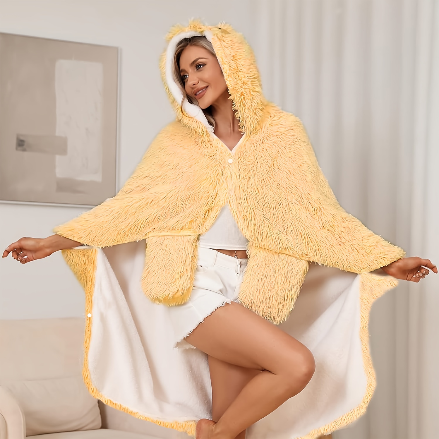 Wearable Hooded Blanket Adults Super Soft Sherpa Hoodie - Temu